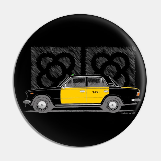 124 Barcelona Taxi Pin by jaagdesign