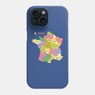 Administrative Map of France Phone Case