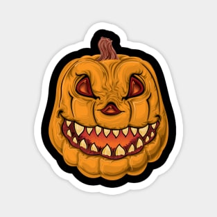 Spooky Pumpkin Monster Design Magnet