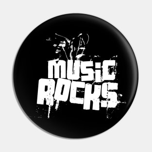 Music Rocks Pin