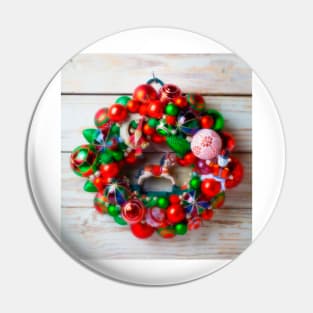 Rocking Horse Christmas Wreath Pin