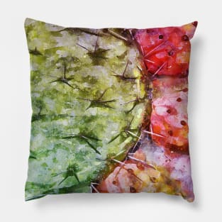 Colorful Cactus Fruit - Digital Watercolor Pillow