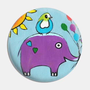 FUNNY Elephant Painting Pin