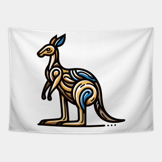 Pop art kangaroo illustration. cubism illustration of a kangaroo Tapestry by gblackid