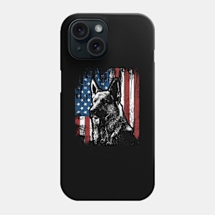 Ger Shepherd 4Th Of July American Flag Phone Case