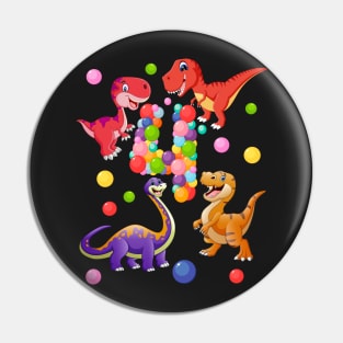 4th Birthday  Dinosaurs and bubbles Pin