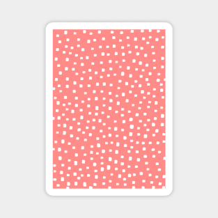 Coral and White Spotty Magnet