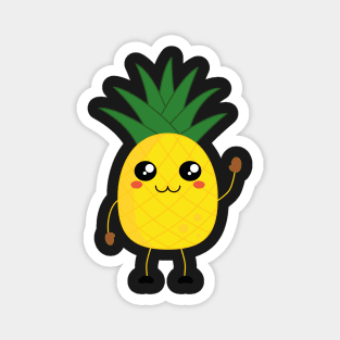 kawaii pineapple hi Magnet