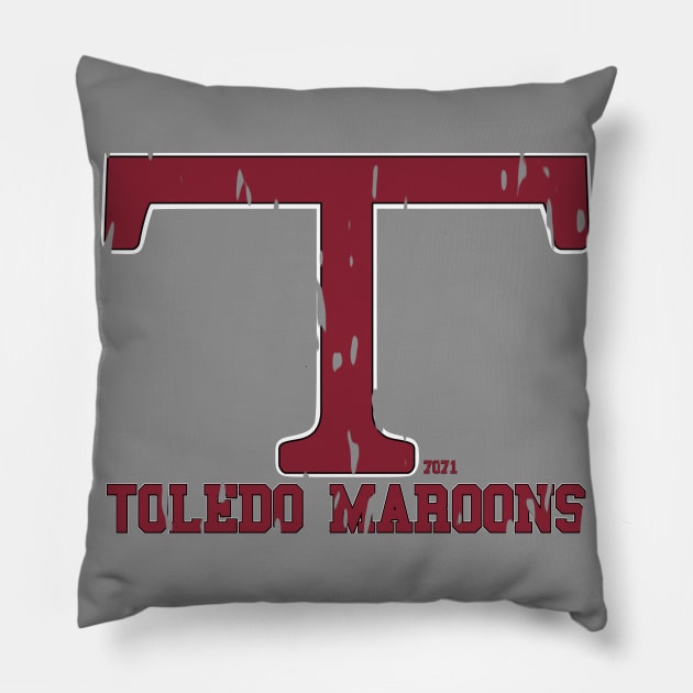 Vintage Toledo Maroons Pillow by 7071