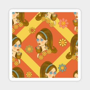 Groovy Girl with glasses Magnet