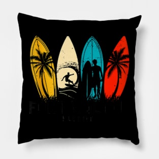 Fort Walton Beach Florida Surfboarder Pillow