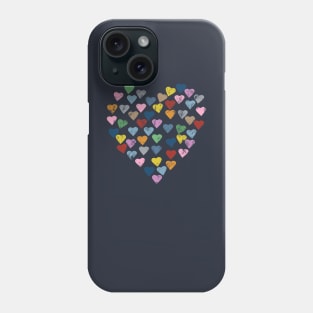 Distressed Hearts Heart Navy Phone Case