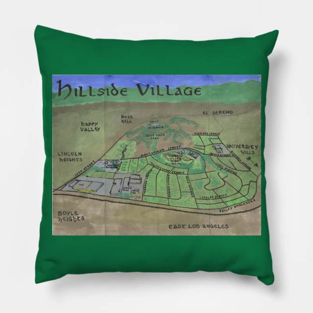 Hillside Village Pillow by PendersleighAndSonsCartography