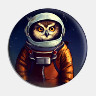 Astronaut Owl In Space Pin