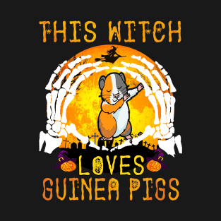 This Witch Loves Guinea Pigs Halloween (56) T-Shirt