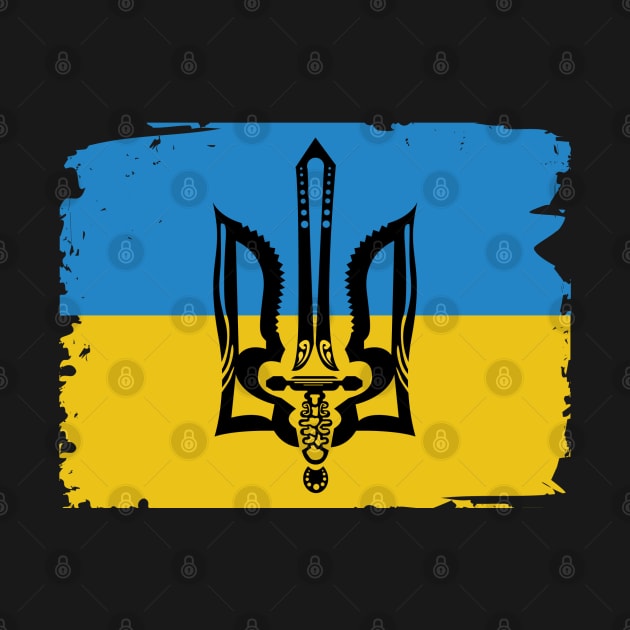 Ukrainian flag and emblem by Krapka Designs