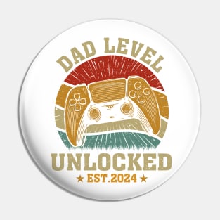 Dad Level Unlocked Est2024 New Daddy Gamer Dad Pin