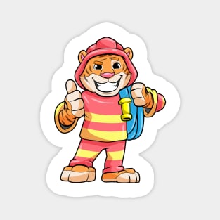 Tiger as a firefighter with a hose Magnet