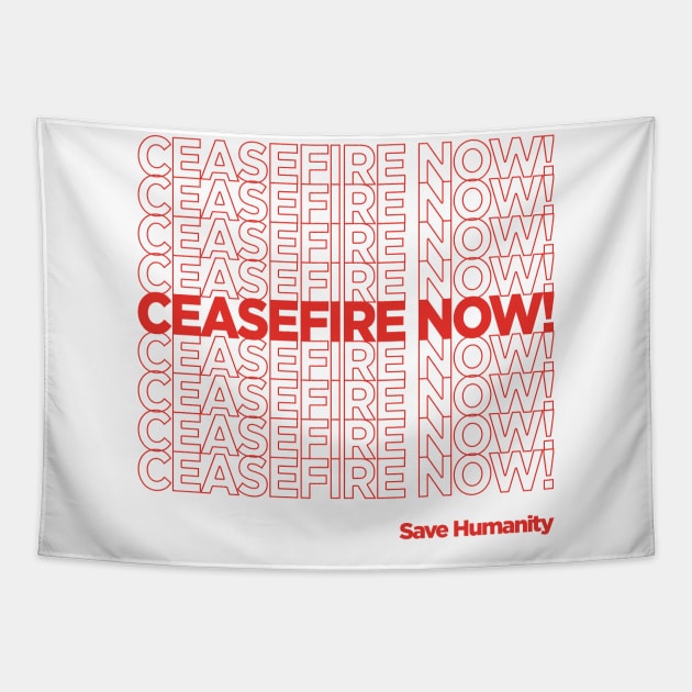 CEASEFIRE NOW Tapestry by Gemini Chronicles