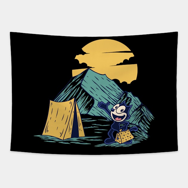 Welcome to Camp with Felix The Cat Tapestry by jmaharart