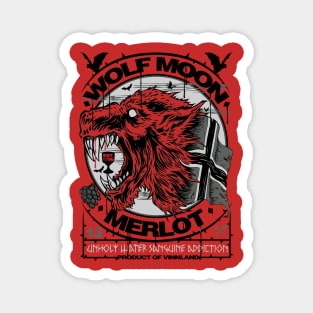 "WOLF MOON MERLOT" RED Magnet