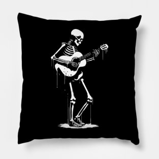skeleton playing the guitar Pillow