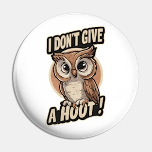 Charming Owl: I Don't Give A Hoot Pin