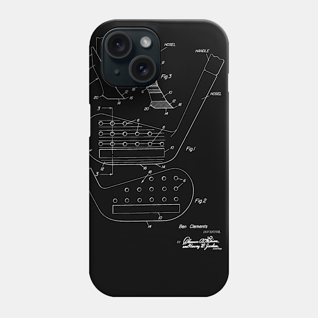 Golf Club Head Vintage Patent Drawing Phone Case by TheYoungDesigns