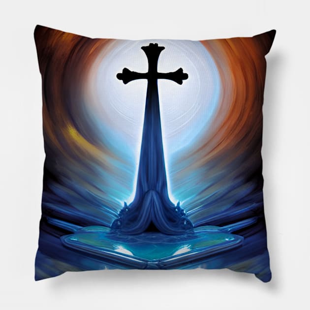 A.I. Art Cross T-Shirt Pillow by SeththeWelsh