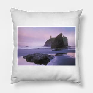 Ruby Beach With Seastacks And Boulders Olympic National Park Pillow