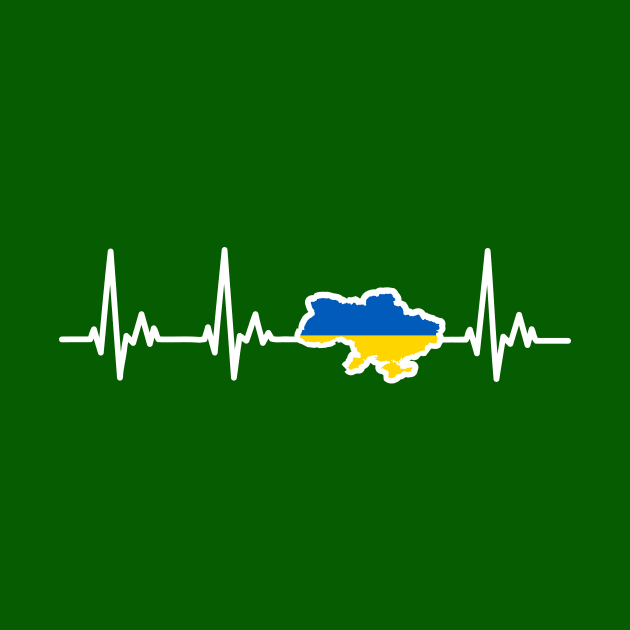 Ukrainian Flag My Heart Beats for Ukraine by samshirts