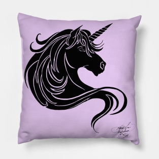 Black Unicorn Pillow