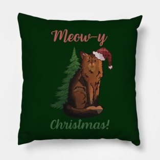 Meow-y Christmas! - Somali Cat Pillow