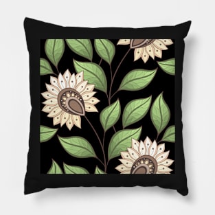 Spring Pattern with Floral Motifs Pillow