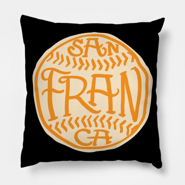 San Francisco Hand drawn Baseball Pillow by goodwordsco