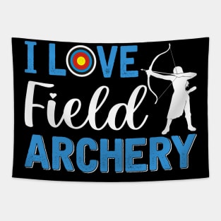 I Love Archery Filed Tapestry