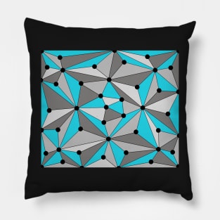 Abstract geometric pattern - gray and blue. Pillow