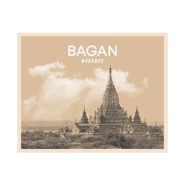 Bagan Myanmar Old Temples Graphic Art by boholoc0