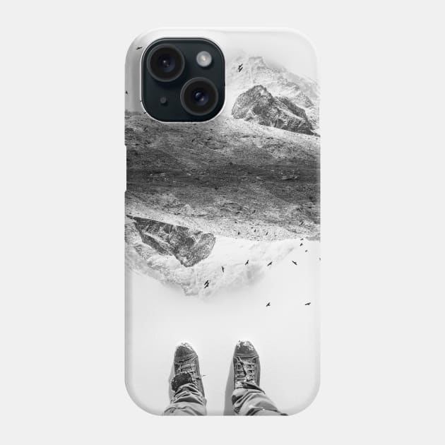 Eagle Mountain black and white photo manipulation illustration Phone Case by StoianHitrov