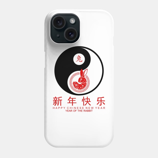 Yin and Yang Chinese New Year 2023 Year of the Rabbit 2023 Phone Case by Jhon Towel