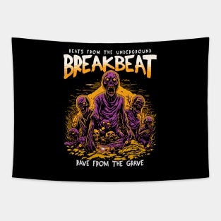 BREAKBEAT - Halloween Rave From The Grave (Orange/Purple) Tapestry