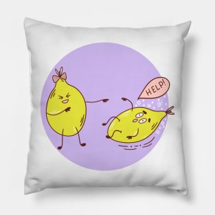 Funny Lemon Playing, Funny Lemon, Two Funny Lemon, Lemon Meme Pillow