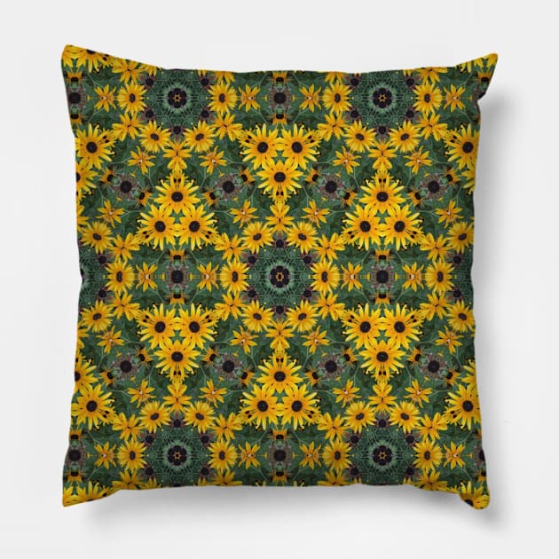 Geometric Daisy Pattern Pillow by Amanda1775