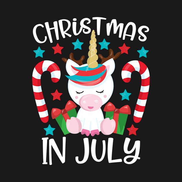 Christmas In July Funny Unicorn Humor Gift by teevisionshop