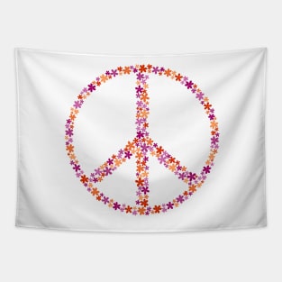 Floral Peace Sign - Discreet Lesbian Pride Tapestry