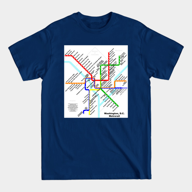 Washington DC Metrorail Map - Dc Metro - T-Shirt