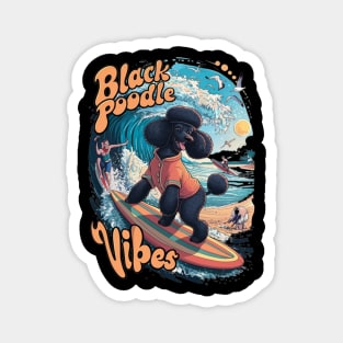 Wave Rider: A Black Poodles Surfing Adventure Magnet