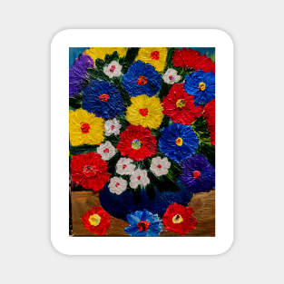 Bright and colorful abstract flowers Magnet