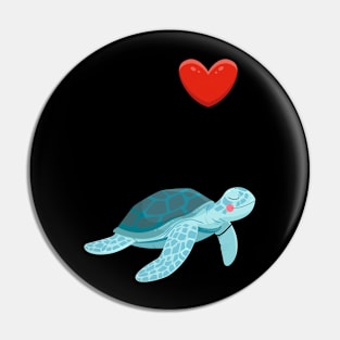 Turtle Watercolor Sea Ocean Underwater Valentine's Day Pin