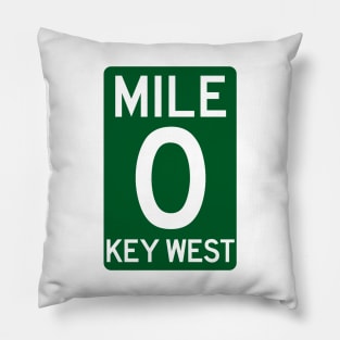 Mile 0 Key West Florida A1A Pillow